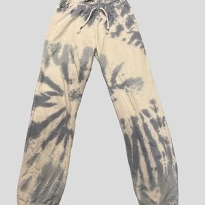 Thrifted White and Baby blue Tied-Dye Joggers